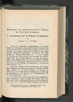 Mitteilungen des agrikultur-chemischen Institutes der Universität Königsberg.