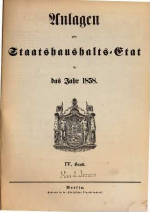 Staatshaushaltsplan : für d. Rechnungsjahr .... 1858,Anl.4