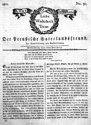 No. 92., vom 16ten November