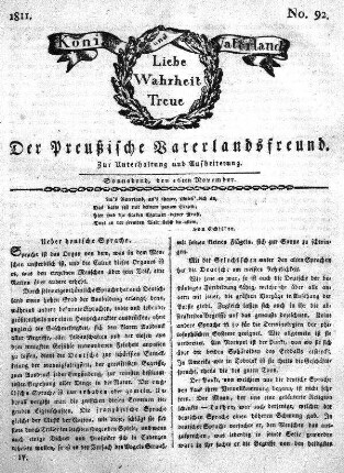 No. 92., vom 16ten November