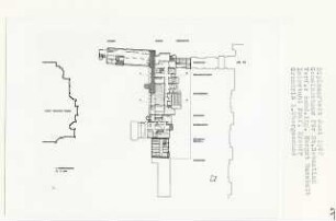 Gemeindehaus für St. Sebastian, Berlin-Gesundbrunnen (Diplomarbeit bei Willy Kreuer): Grundriss 1. Obergeschoss 1:200
