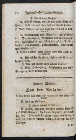 Zweyter Abschnitt. Von der Religion
