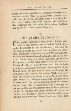 III. Die große Erbtochter