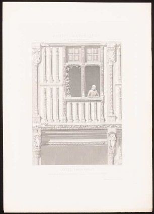 Maison, Gallardon: Ansicht (aus: Motifs historiques d´architecture et de sculpture d´ornement, hrsg.v. César Daly, Bd.1, 1870)