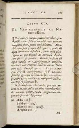 Caput XIX. De Medicamentis Ad Narium affectus.