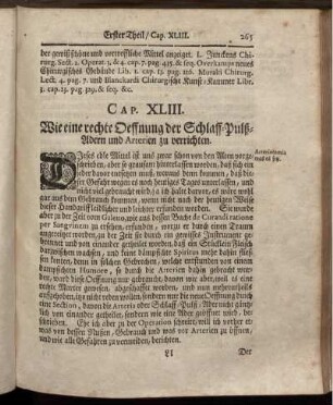 Cap. XLIII. Wie eine rechte Oeffnung der Schlaff-Pulß-Adern und Aterien zu verrichten.