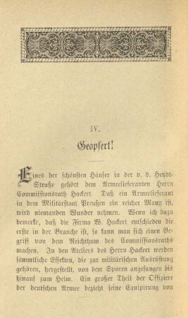 IV. Geopfert!