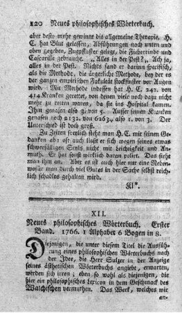 Neues philosophisches Wörterbuch. Bd.1.