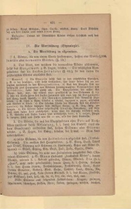 IV. Die Wortbildung (Etymologie)
