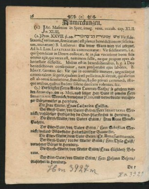 Anmerckungen.