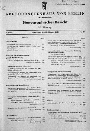 Nr. 20 (46), 20. Oktober 1960