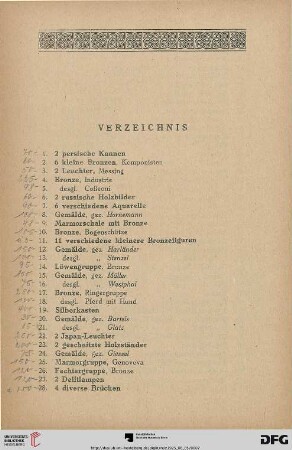 Verzeichnis (Nr. 1-402)