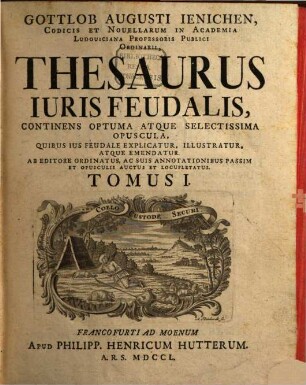 Thesaurus iuris feudalis. 1