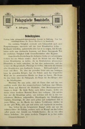 Schulhygiene : Vortrag beim pädagogisch-katechetischen Kursus in Salzburg