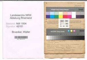 Entnazifizierung Walter Bruecker , geb. 01.03.1903 (Lehrer)