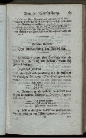 Zweytes Kapitel. Von Abwandlung der Zeitwörter.