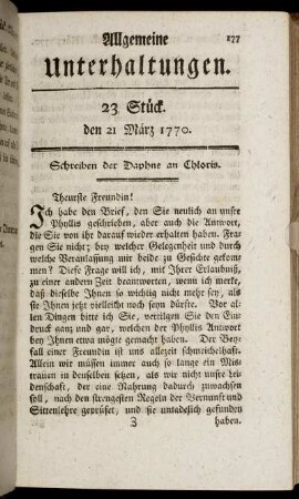 23 Stück. den 21 März 1770.