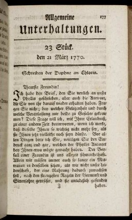 23 Stück. den 21 März 1770.