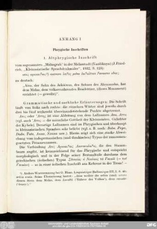 Anhang I Phrygische Inschriften