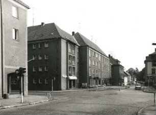 Niesky, Zinzendorfplatz. Blick in die Muskauer Straße