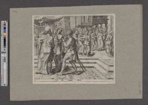 [Der Lahme begleitet Petrus und Johannes im Tempel]