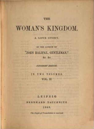 The woman's kingdom : a love story, 2