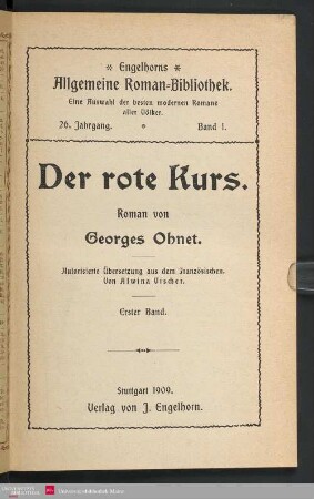 1: Der rote Kurs : Roman
