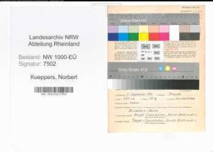 Entnazifizierung Norbert Kueppers, geb. 01.09.1911 (Stadtinspektor)