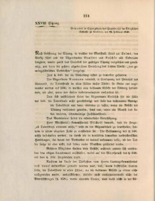 XXVIII. Sitzung. Verhandelt ... zu Berlin, am 26. Februar 1848