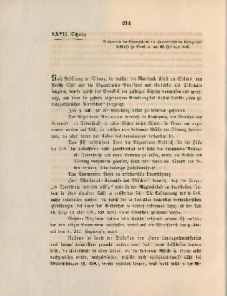 XXVIII. Sitzung. Verhandelt ... zu Berlin, am 26. Februar 1848