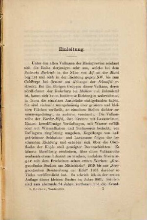 Geognostischer Führer zu der Vulkanreihe der Vorder-Eifel : nebst einem Anhange über die vulkanischen Erscheinungen der Hohen-Eifel