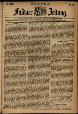 Ausgabe vom Dienstag, den 18. Dezember 1883.