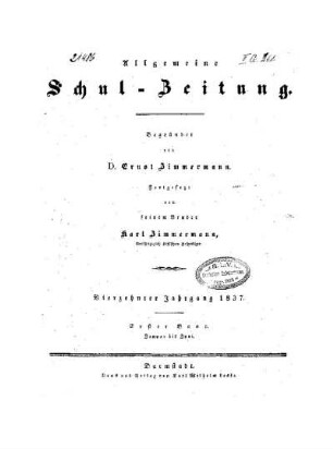 14: Allgemeine Schulzeitung - 14.1837