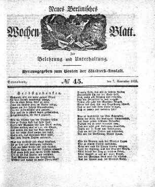 No. 45, Sonnabend, den 7.November 1835