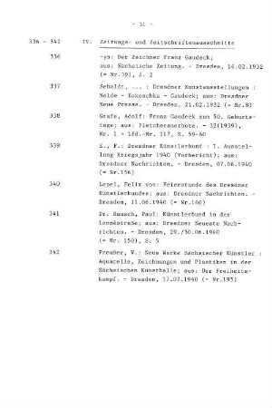 IV. Zeitungs- und Zeitschriftenartikel