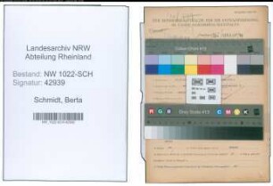 Entnazifizierung Berta Schmidt , geb. 13.07.1890 (Werkmeisterin)