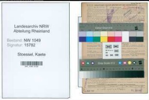 Entnazifizierung Kaete Stoessel , geb. 07.11.1905 ()