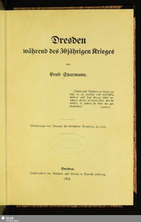24.1914: Dresden während des 30jährigen Krieges