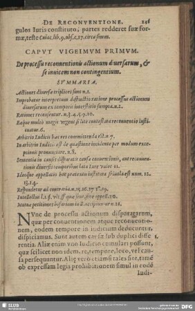 Caput Vige[s]imum Primum. De processis reconventionis actionum diversarum, & se invicem non contingentium