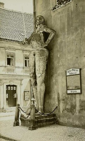 Belgern, Roland vor dem Rathaus : Belgern. Der Roland vor dem Rathaus