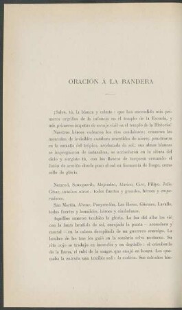 Oración á la bandera