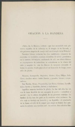 Oración á la bandera