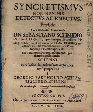 Syncretismvs Non Neminis Detectvs Ac Enectvs