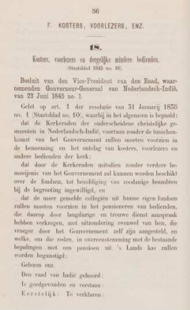 F. Kosters, voorlezers, enz.