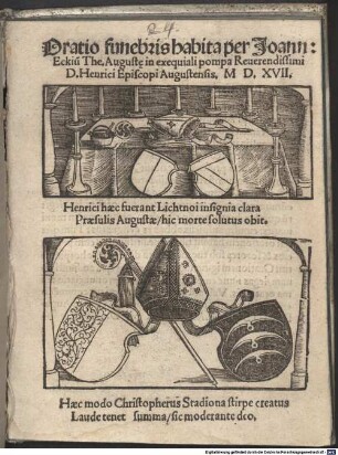 Oratio funebris ... in exequiali pompa Henrici ... ep. Augustens.