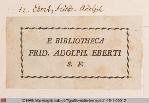 Exlibris des Friedrich Adolf Ebert