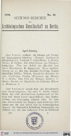 April - Sitzung