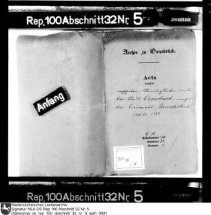 Streitigkeiten mit der Stadt Osnabrück wegen der Kriminaljurisdiktion