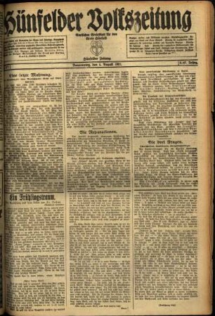 Ausgabe vom Donnerstag, den 04. August 1921.