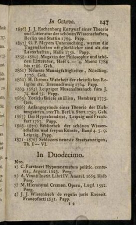 147-156, In Duodecimo.
